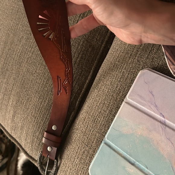 Unicorn piece genuine leather free people wanderer belt with desert print - Picture 3 of 8